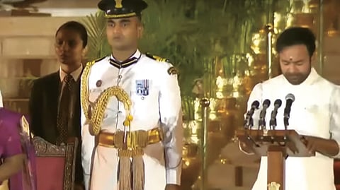 BJP Lok Sabha MPs from Telangana G Kishan Reddy taking oath as new minister of the union government
