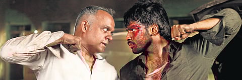 A still from 'Hit List' starring Gautham Vasudev Menon, Vijay Kanishka,
