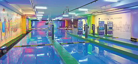 The interiors of the new multi-level car parking facility that was inaugurated at Freedom Park in Gandhinagar, in Bengaluru, on Friday