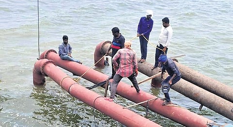 Final arrangements being made for emergency pumping of water from Sripada Yellampalli reservoir on the Godavari to Hyderabad