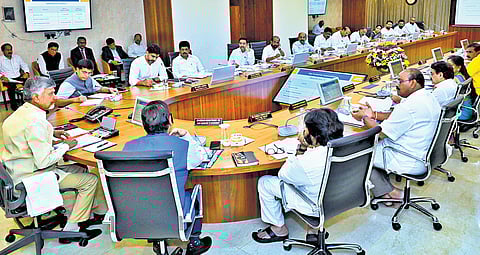 Chief Minister N Chandrababu Naidu chaired the Cabinet meeting at the Secretariat on Monday | Express