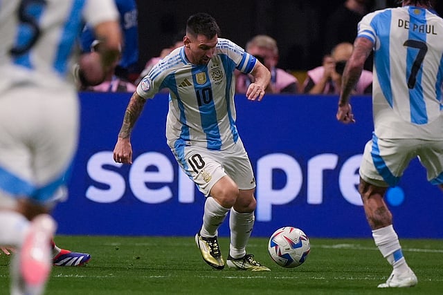 Argentina's Lionel Messi controls the ball during a Copa America match against Canada