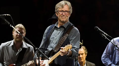  Eric Clapton performs at Eric Clapton’s Crossroads Guitar Festival 2013 in New York on April 14, 2013. 