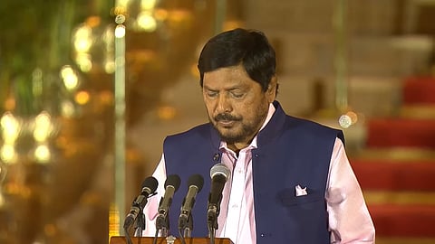 Ramdas Athawale, Chief of the Republican Party of India (Athawale) from Maharashtra, takes oath as MoS.