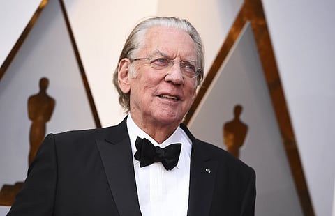 Donald Sutherland appears at the Oscars in Los Angeles on March 4, 2018.