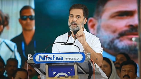 Congress leader Rahul Gandhi speaks during a rally, at Kalpetta, in Wayanad district, Wednesday, June 12, 2024.