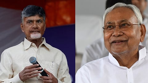 TDP supremo N Chandrababu Naidu, Bihar chief minister Nitish Kumar