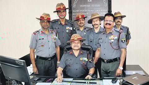 General Upendra Dwivedi taking over as Inspector General Assam Rifles (East) from Major General MV Chandran on March 19, 2017.