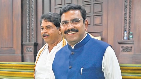 LoP R Ashoka and the Karnataka state BJP chief BY Vijayendra