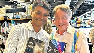 The writer with Ray Kurzweil