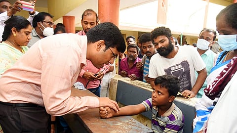 Tirupati District Collector S Venkateswar visited Ambedkar Gurukul School in Naidupeta and personally monitored the crisis response.