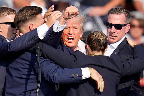 Republican presidential candidate former President Donald Trump speaks at a campaign rally, July 9, 2024.