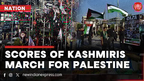 Scores of Kashmiris march in solidarity with Palestine on eighth day of Muharram