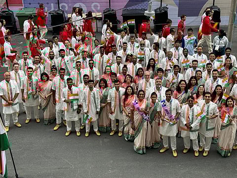 Team India at the 2024 Paris Olympics donning Tarun Tahiliani's design