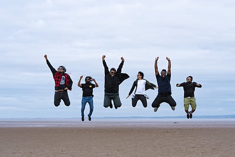 (From left) Naresh Nathan, Sanjay Kumar, Raghu Dixit, Goutham Hebbar, Akshay Ganesh and Joe Jacob.