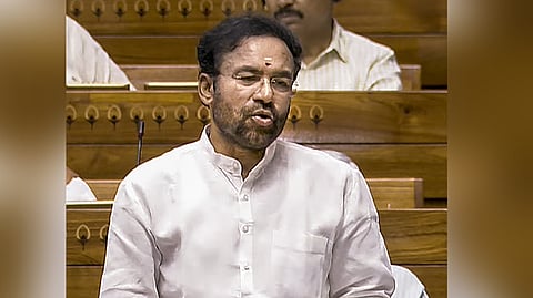 Union Minister G. Kishan Reddy speaks in the Lok Sabha during the Monsoon session of Parliament, in New Delhi, Wednesday, July 24, 2024.