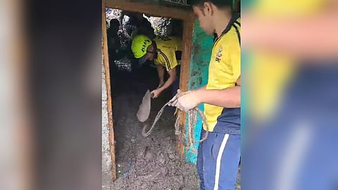SDRF retrieve the bodies of mother-daughter duo from the landslide debris in Toli village, Uttarakhand.