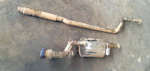 The silencer of a vehicle altered by fitting a Valvetronic unit in the exhaust system