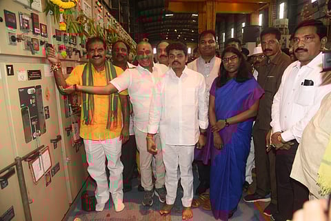 Nimmala Ramanaidu at the Pattiseema lift irrigation scheme .