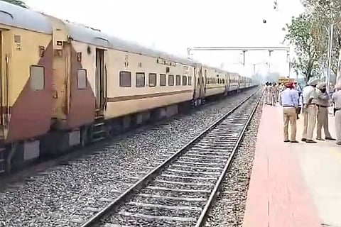 The Express train halted at Kasu Begu station of Firozpur after Police received a phone call regarding a bomb threat onboard. 