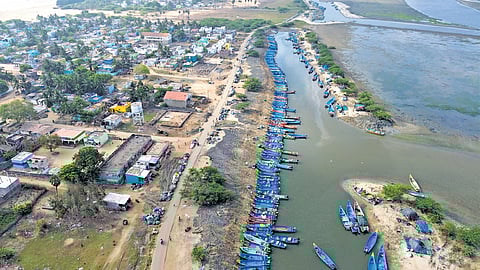 An aerial view of Pulicat bird sanctuary 