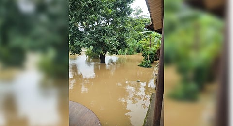 Flood affected Karadigodu village. 