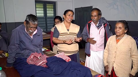 Rescued people at a relief camp after landslides triggered by heavy monsoon rains, at Chooralmala in Wayanad district on Tuesday, July 30, 2024.