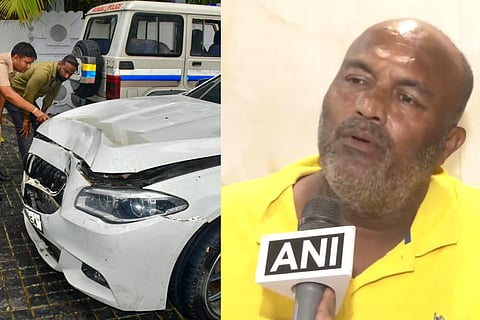 Mihir Shah (R), The accused's luxury BMW car that caused accident (L)