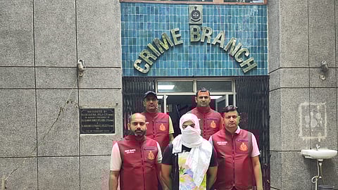 Delhi crime branch police officers with the accused Rajan