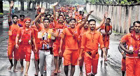 The Kanwar Yatra, which takes place during the Hindu month of Shravan, sees lakhs of devotees carrying holy water from the Ganga to perform ‘jalabhishek’ on Shivlings. 
