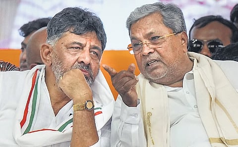 Karnataka CM Siddaramaiah and Deputy CM D K Shivakumar