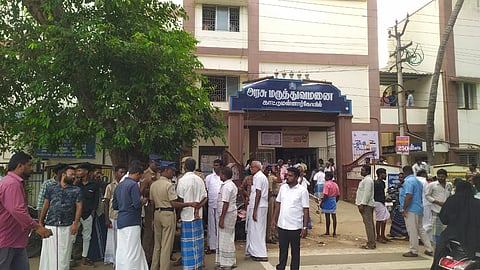 Relatives of the affected people gathered in front of Kattumannarkoil government hospital on Saturday