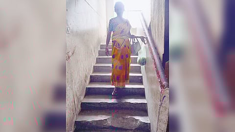 Lack of fire safety equipments including empty fire extinguisher boxes without cylinders and damaged narrowed staircases at the TNUHDB tenament in KP Park, Pulianthope, raise serious concerns about residents safety during emergencies.