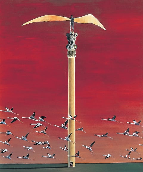 An Actor Rehearsing the Interior Monologue of Icarus