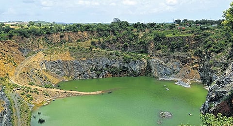 View of a stone quarry used for representation