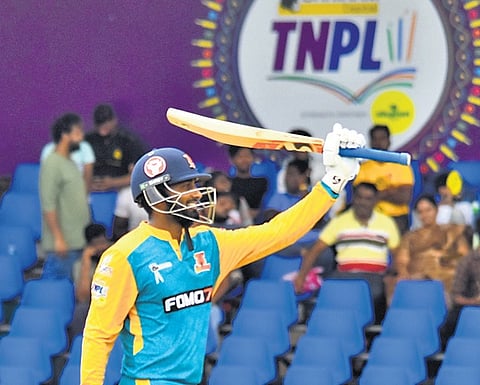 Trichy’s Sanjay Yadav celebrates his fifty