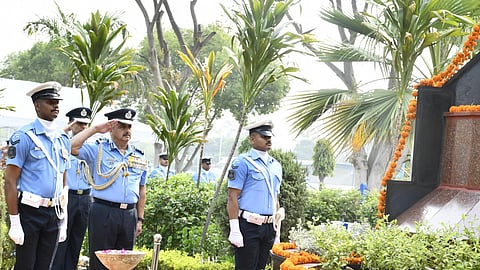 CAS Air Chief Marshal VR Chaudhari, laid a wreath along with senior dignitaries, families of bravehearts, veterans and serving IAF officers, at the Station War Memorial.
