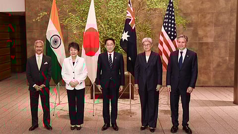 External Affairs Minister S Jaishankar, Japan Prime Minsiter Kishida Fumio, Japan Foreign Minister Yoko Kamikawa, Australia Foreign Affairs Minister Penny Wong, and US secretary of state Antony Blinken 