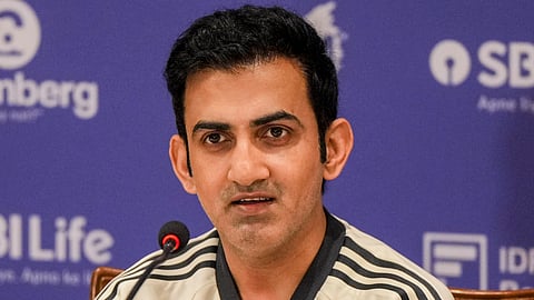 Indian men's cricket team head coach Gautam Gambhir during a press conference ahead of the team's Sri Lanka tour