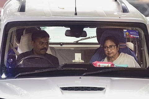 West Bengal Chief Minister Mamata Banerjee arrives at Banga Bhawan, in New Delhi, Friday, July 26, 2024. 