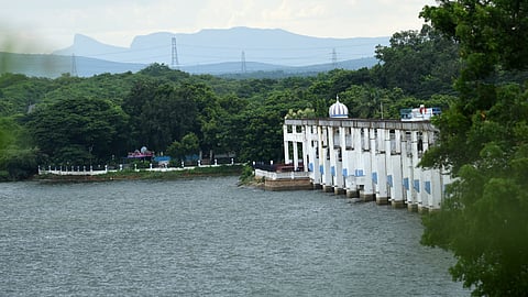 A view of the Poondi reservoir after the recent rains.