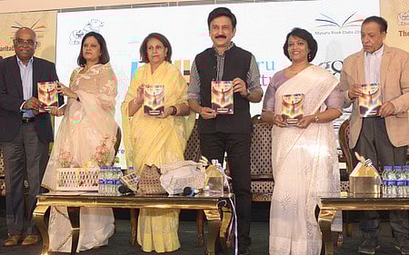 Film actor Ramesh Aravind,Mysuru royal family Pramoda Devi Wadiyar,Environmentalist and actor Suresh Hublikar and others at the eighth edition of Mysuru Literature Festival