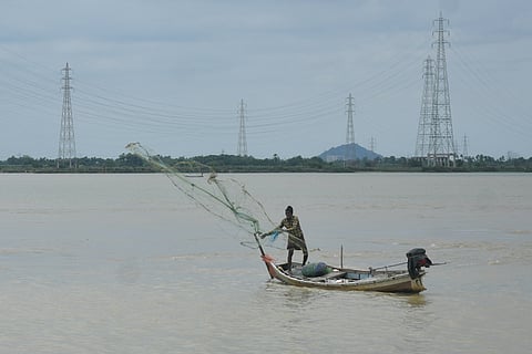 Pavitra Sangamam, where the Godavari - Krishna water mixes at Ibrahimpatnam.