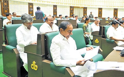 BRS leader KC Rao during the Telangana Legislative Assembly session
