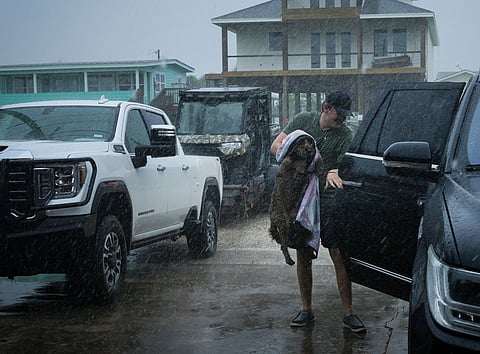 Several areas of the Texas coast were under hurricane and storm warnings on Sunday. 