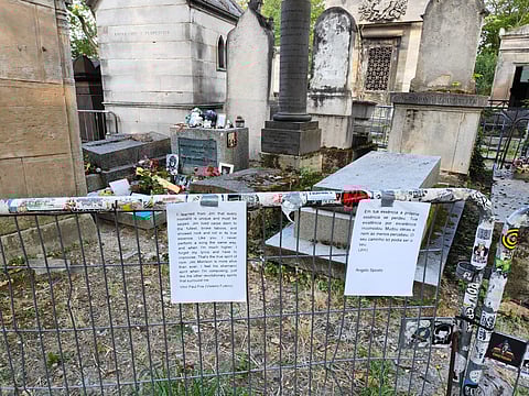 The final resting place of Jim Morrison, lead singer of The Doors