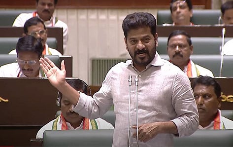 Telangana CM Revanth Reddy during an assembly session