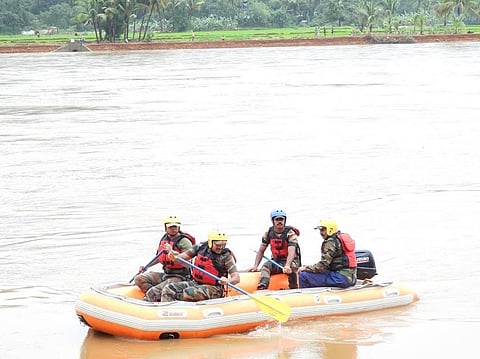 Rescue operations near the Shirur landslide site.