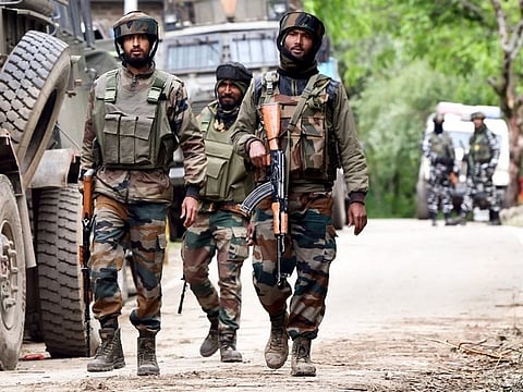 Border Security Force (BSF) personnel patrol near the India-Pakistan border: Representative image.