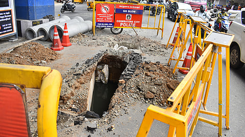 A busted UGD pipelines in Coimbatore in 2024. Image used for representational purposes only.